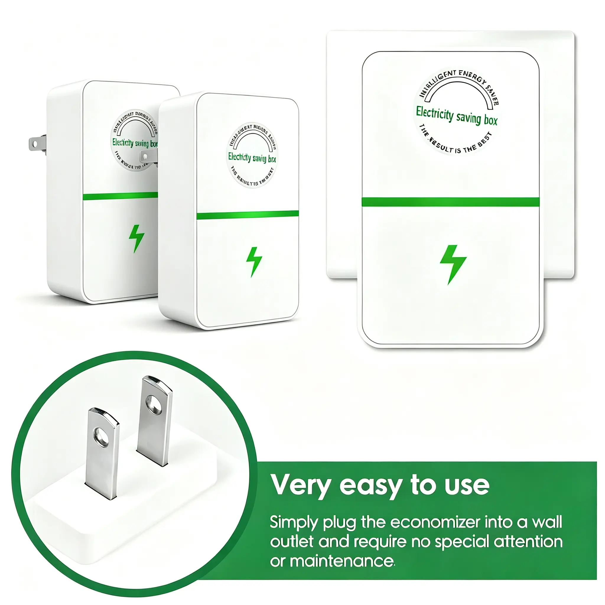2PCS US Plug Energy Saver Plug 2026 New Version, Wide Voltage 90V-250V Electricity Saving Box Surge Protector Flame Retardant Power Stabilizer Device For Home Refrigerator Air Conditioner Office Use