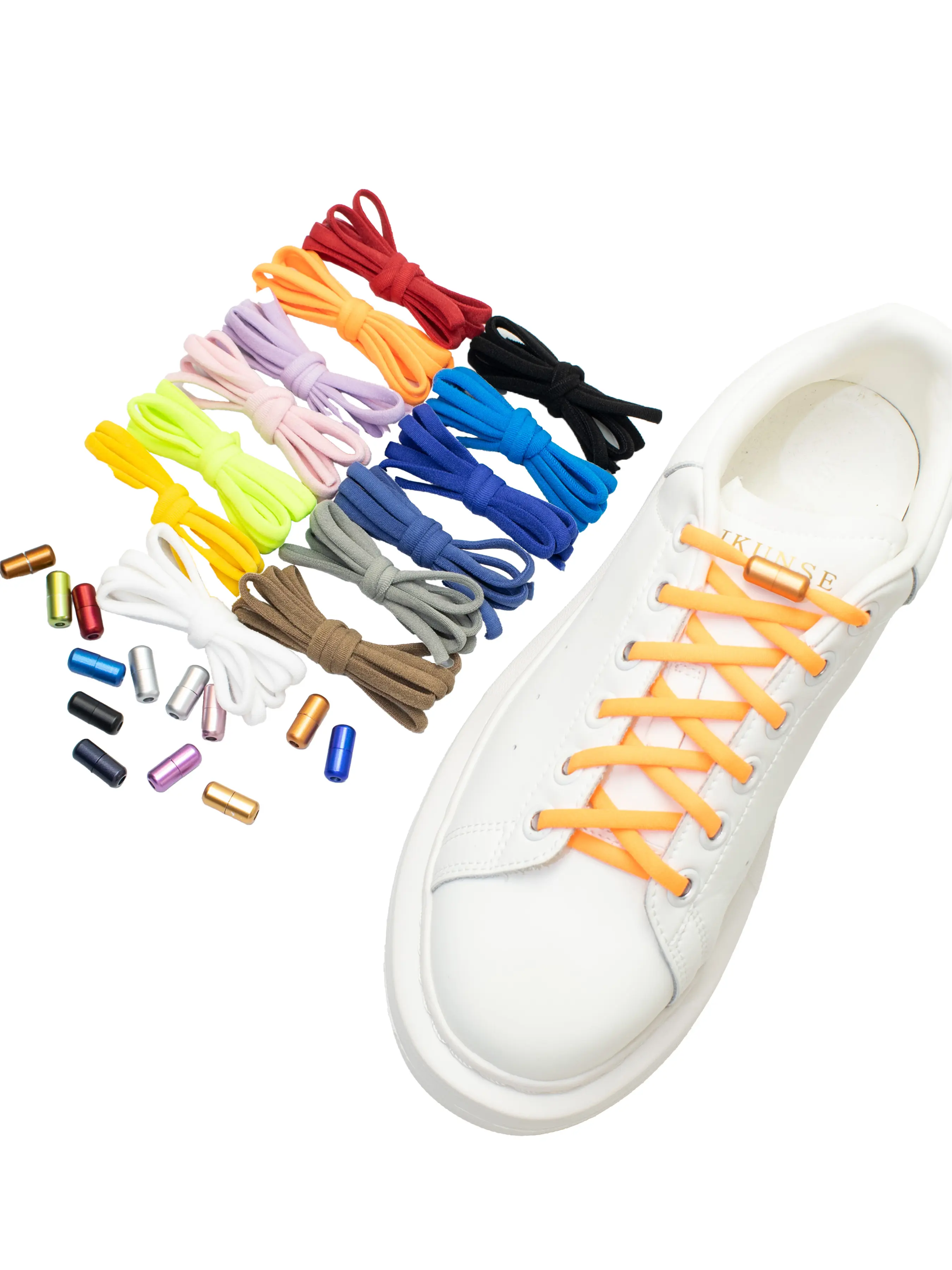 Elastic Colorful Half-Circle Capsule Buckle Shoelace Locks, No Tie Shoe Laces, Pair Pack, Easy to Use, Durable Design, Casual, Elastic Laces For Sneakers, Shoe Accessories