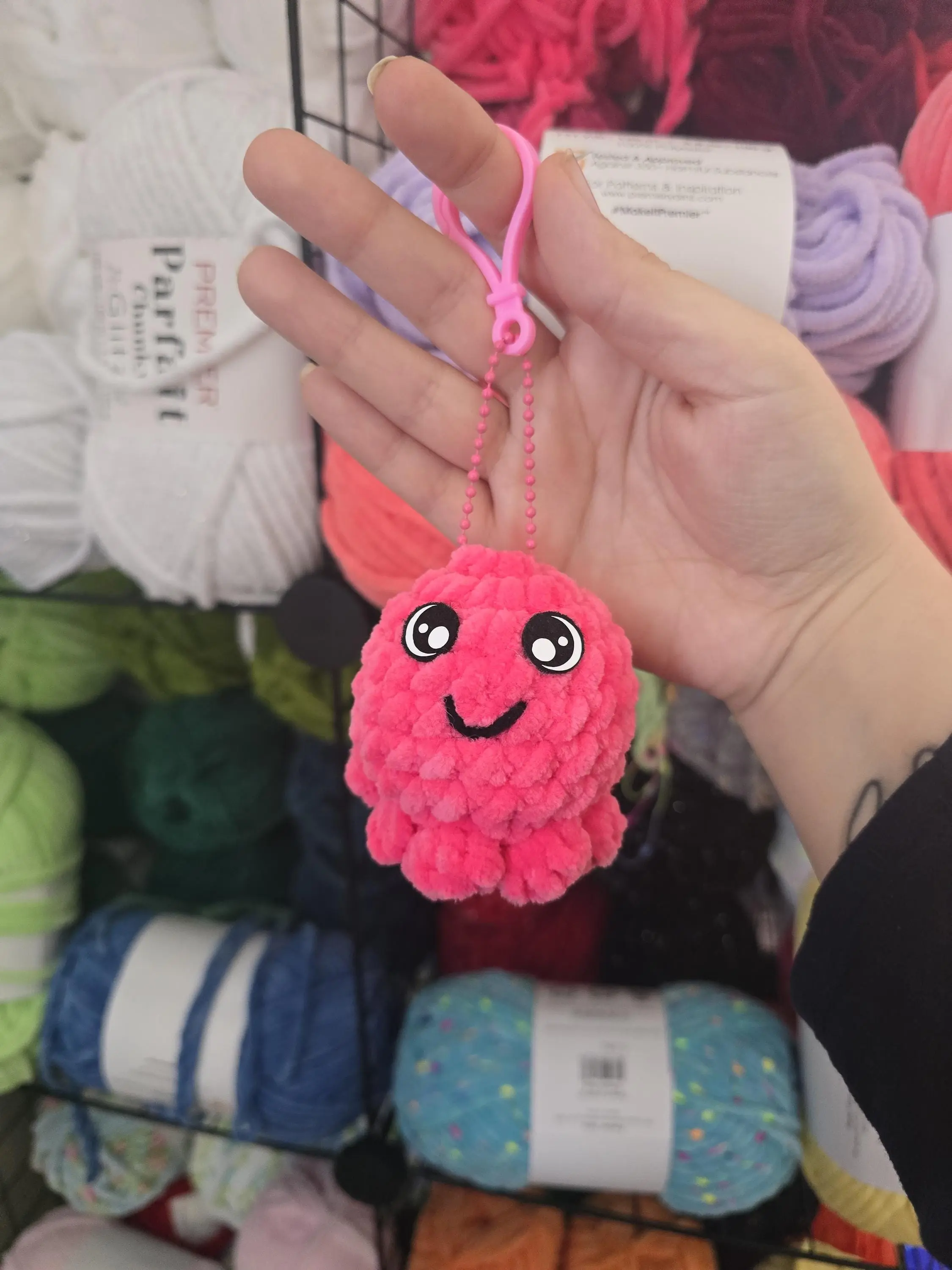 Crochet Octopus Keychain: Handmade Plushie Stuffed Animal