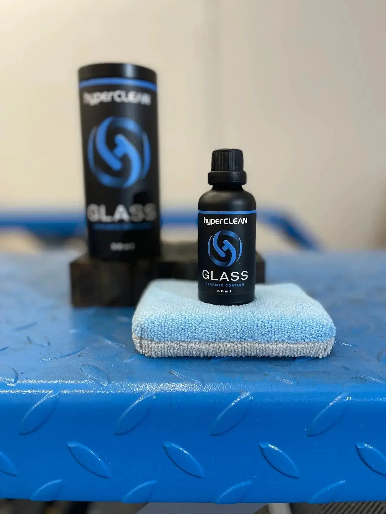 hyperCLEAN Glass-Ceramic Car Nano Coating Liquid Spray (50ML) - Automotive Accessories, Windshield Cleaner, Hydrophobic Water-Repellent, Anti-Fog, Gloss Enhancer, Longevity Boost, Challenging Weather Protection, Car Detailing Paint Care