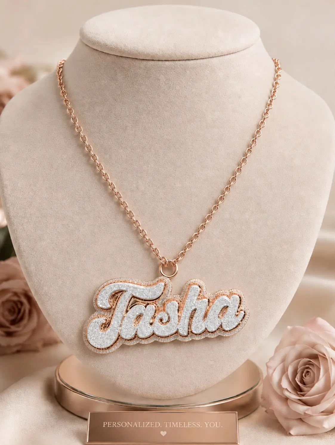 Personalized Custom Name Plate Necklaces, Fashion Costume Jewelry Accessories (add note for name in checkout)