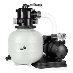 BlueBay Sand Filter Pump with Timer for Above Ground Pool up to 10000 Gallon, 7-Way Valve, Easy Installation, Gray