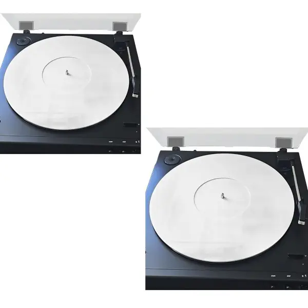Pack of 2 White Acrylic 11.75" Turntable Slipmats for Vinyl Record Players, Anti-Static, Noise Reduction Music Accessory that Boosts Performance, Classic Look