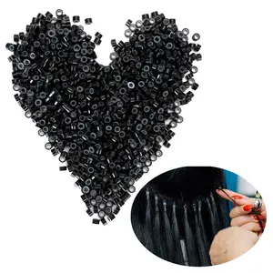 500 Pieces Seamless Hair Clips (5mm Silicone Lining), Durable I-Type Hair Extensions Tools, Professional Salon Use, Single Pack, Hair Clip for Hair Extensions