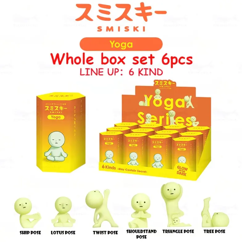 Smiski YOGA Series Blind Box Mini Figure – Glow in the Dark Kawaii Collectible for Phone, Laptop & Desk Decor, Mystery Surprise Gift