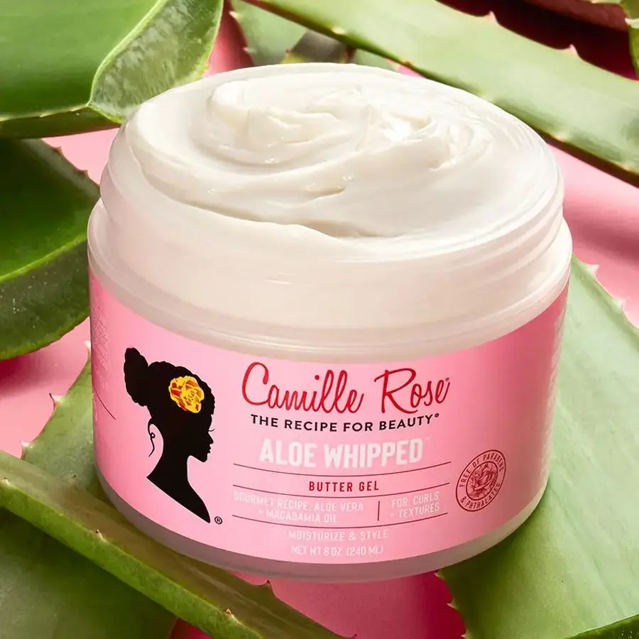 Camille Rose Aloe Whipped Butter Gel - 8oz Styling Gel with Aloe Vera, Macadamia Seed Oil & Sweet Almond Oil for Moisture, Hold, Curl Definition & Shine - Natural Hair Styles (Haircare Styling Gel)