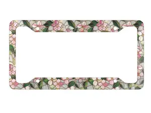 Midnight Rose Stained Glass License Plate Frame- Stained Glass License Plate Cover- Flower License Plate-Gift For Her- Womens Car Accessory