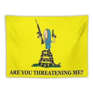 Are You Threatening Me? Tapestry Banner — Man Cave Decor Flag; Ideal for Men's Spaces, Dorm Walls, and Living Room Decor; Also Suitable as a College Dorm Tapestry or Tree-Themed Decoration.
