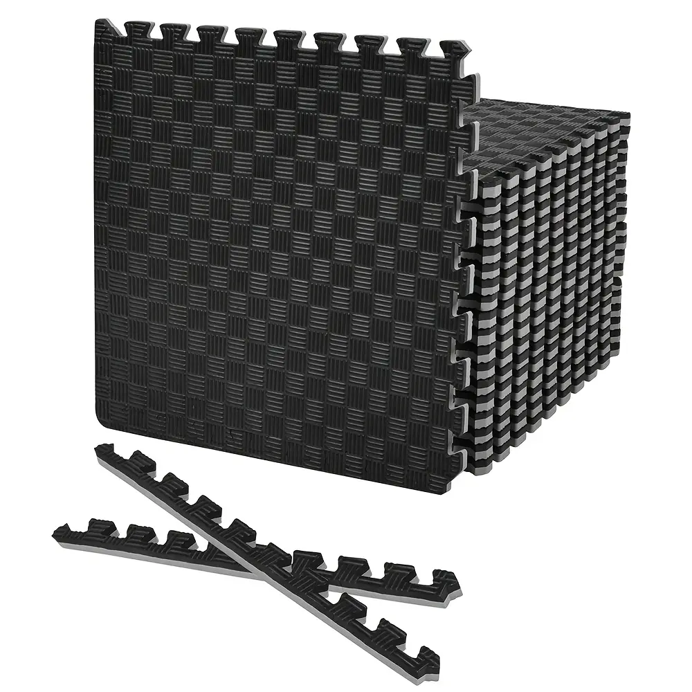 36 Tiles Puzzle Exercise Mat, 12" X 12" X 0.8", 36 Sq Ft EVA Interlocking Foam Floor Tiles, Non-Slip, Protective, Water-Resistant Flooring for Home Gym And Workout Equipment