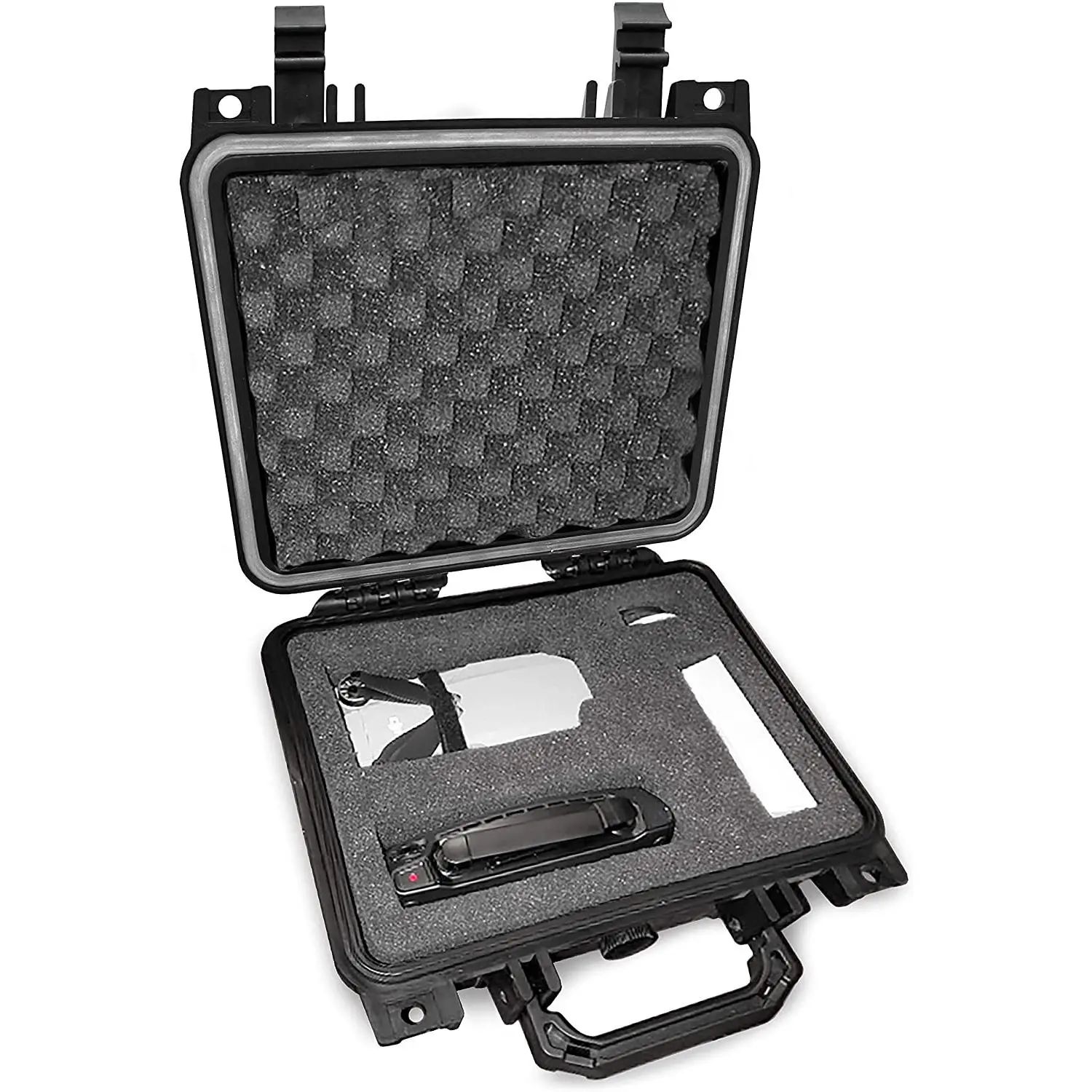 Waterproof Case for DJI Mavic Mini Ultralight Drone & Accessories - Customizable Foam Interior Airtight Travel Shell with Durable Rubber Protection