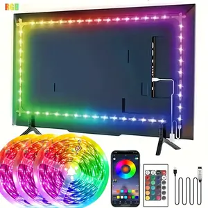 TV LED Smart Strip Lights for Enhancing Viewing Experience & Decoration - Flexible Adhesive Strip Lights for Game Room, Christmas & Valentine's Day
