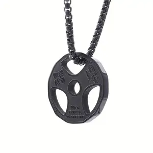Hot-selling fitness dumbbells, sports barbell necklaces, men's pendants, and one piece of jewelry.