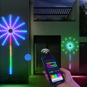 Dual-Sided Glowing RGBIC Christmas Firework Light, USB Powered LED Light String, Smart APP Control LED Light, Rgbic Outdoor Lights, Waterproof Indoor Room Outdoor Garden Party Camping Holidays and Festivals Decor