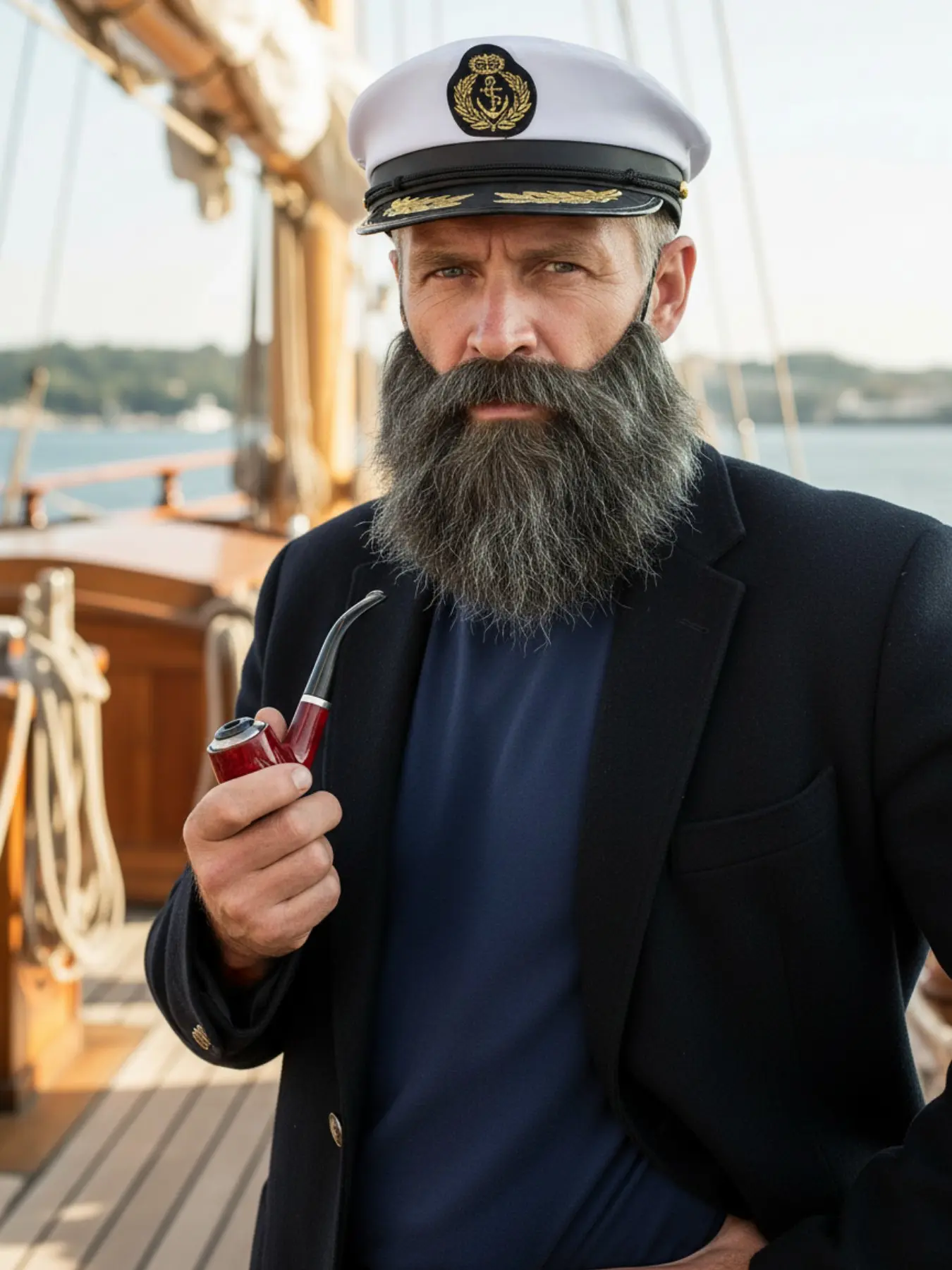 3pcs Sailor Costume Set Includes Hat Fake Pipe Wearable Beard, Perfect ...