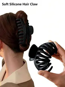 Soft Silicone Hair Claw, Anti-Drop Unbreakable Hair Clip, Hair Bun Accessories, for Women, Flexible Clawclip for Thick Hair, Lightweight Large Clip, suitable for various occasions, 2026 New Design Hair Accessories