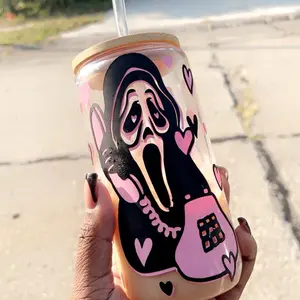 No You Hang Up Scream 16oz Glass Cup - Perfect for Your Drinks - Tumblers, Drinkware