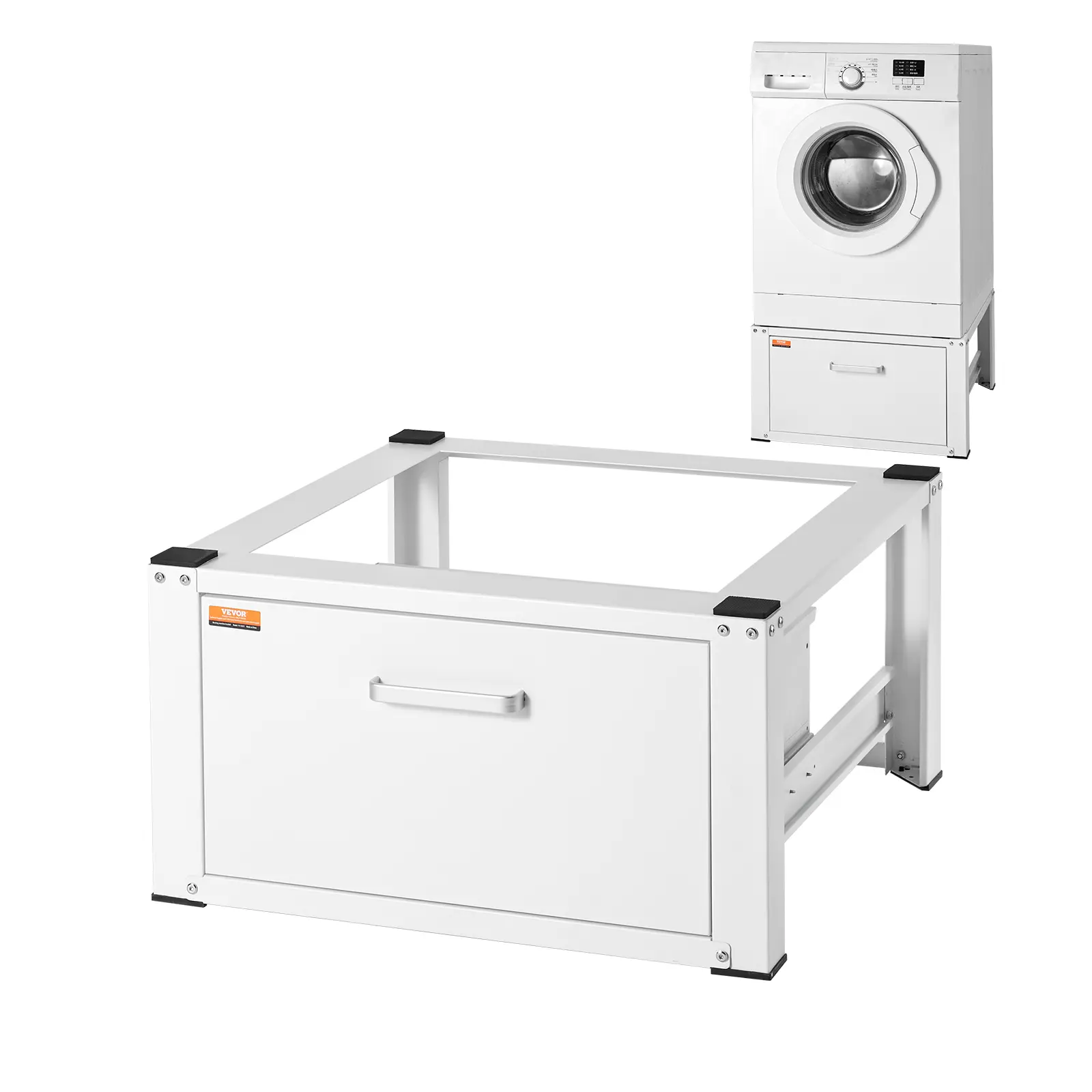 VEVOR Laundry Pedestal, 27" Wide 14.4" High Durable Washer & Dryer Base Stand, Universal Fit 660lbs Capacity, Heavy-Duty Multifunction Household Items Platform with Drawer & Rich Accessories
