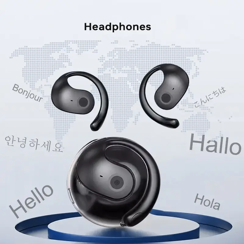 Open Ear Bluetooth Headphones - 60 Hours Playtime, IPX7 Waterproof, Bluetooth 5.4, Touch Control, Air Conduction Sport Earbuds with Earhooks