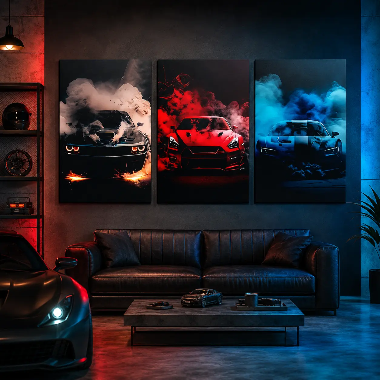 Car Pattern Canvas Painting with Frame, Modern Cool Design, 3 Counts/set Modern Wall Art Painting, Wall Art Decor for Home Living Room Bedroom Office, Art Wall Decoration # GLOBAL PICKS