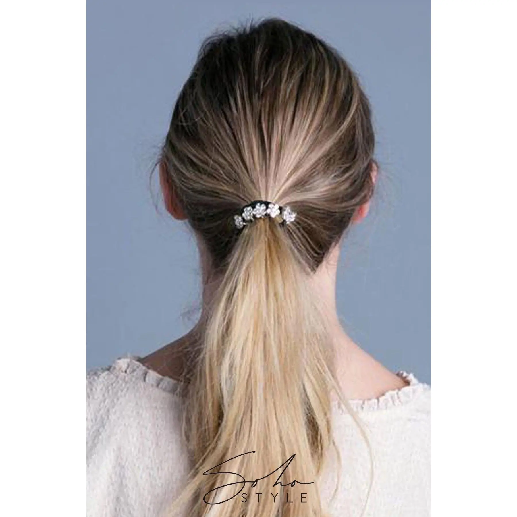 Dainty Crystal Flower Ponytail Holder