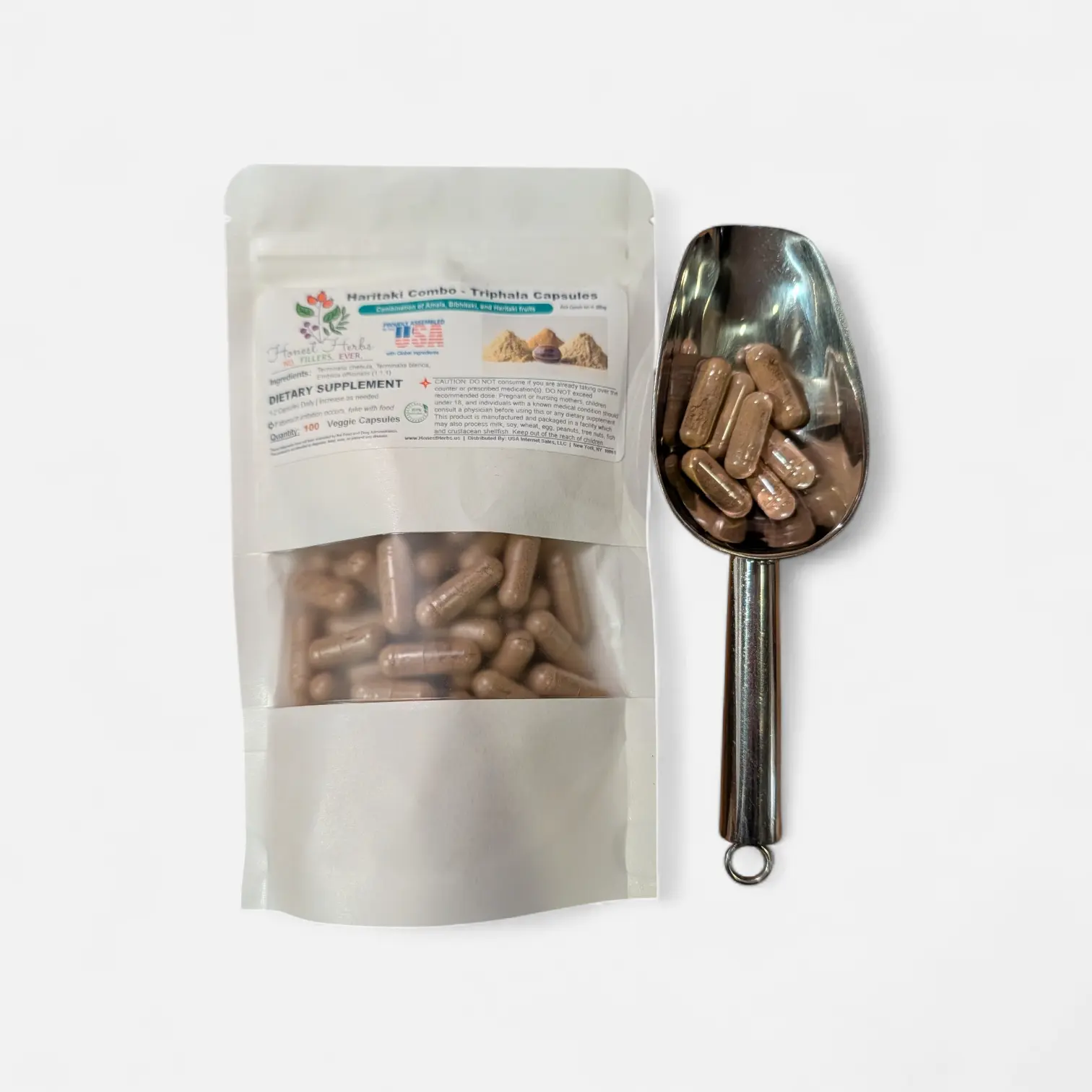Haritaki Combo Veggie Capsules aka Triphala Powder - Terminalia Chebula Fruit plus, Amala & Bibhitaki, Veggie, 100 caps, 500mg