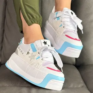 Milton Thick Shoe for Exclusively Comfortable Pearl-Enhanced Footwear White High Top Red Casual Boy Trainer Runner Sneaker with Ergonomic Design and Sophisticated Style