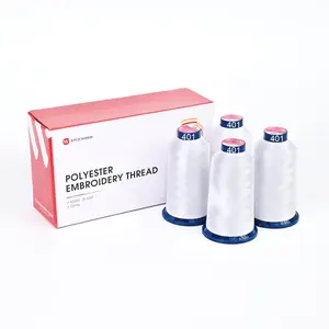 4000m* 4 pack White401 108D/2 40wt Richword Polyester Embroidery Thread / Sewing Thread