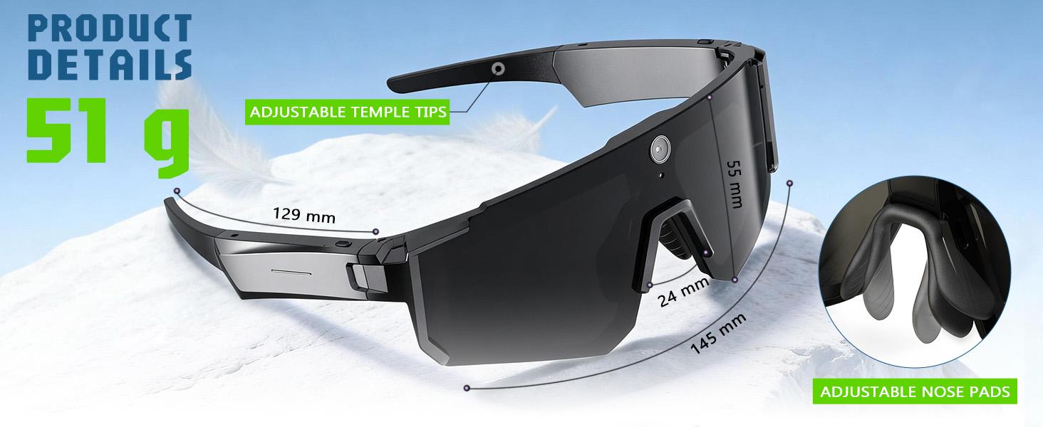 2026 AI Smart Glasses with 4K HD Camera for Men，Sport AI Camera with EIS+Gyro Stabilization, Polarized Lenses for Cycling, Dual-Mic Noise Cancelling, IP66 Weatherproof, 4GB RAM, AI Glasses with Chat GPT