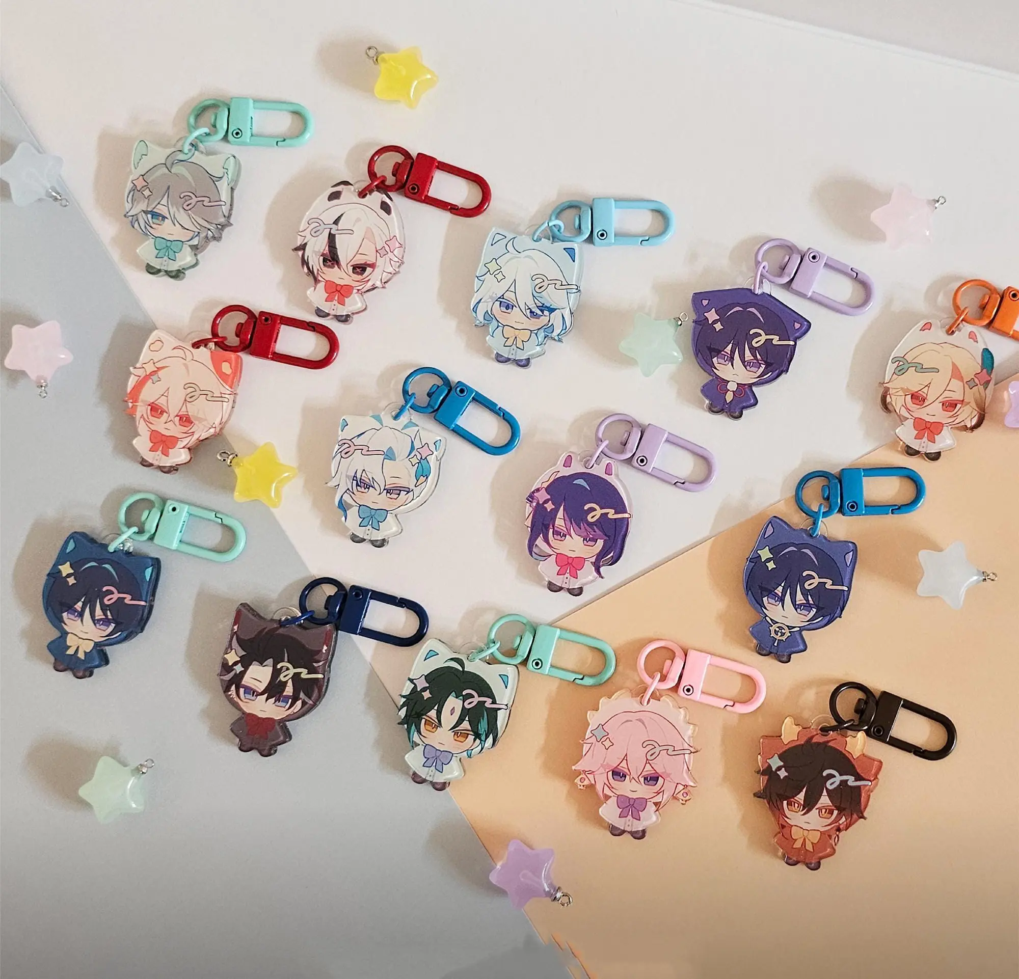 GENSHIN | Candy Acrylic Keychains, Cute, Durable