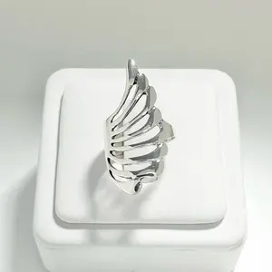 Sterling Silver 925 Feather Ring Jewelry
