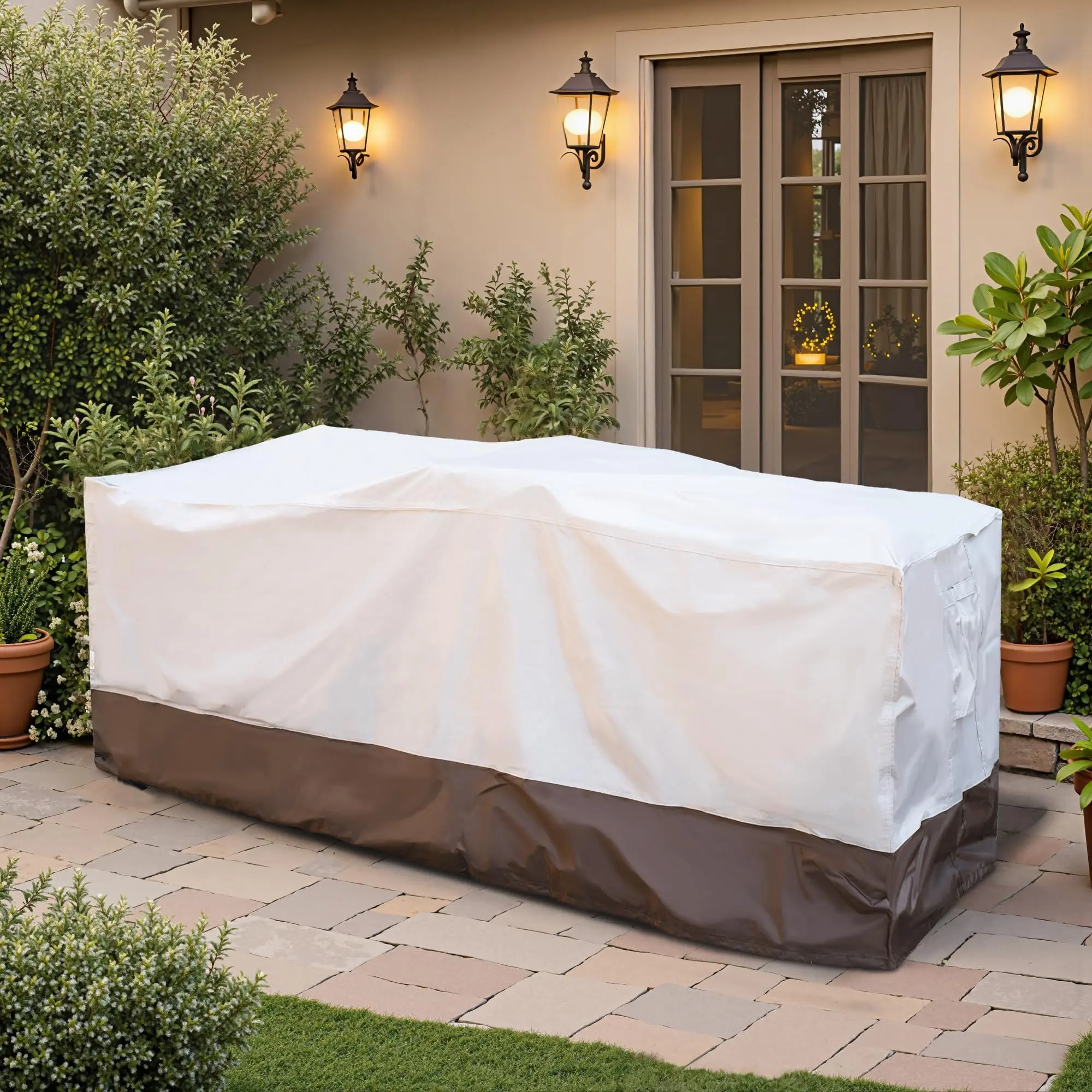 Outdoor Patio Furniture Cover Set, Waterproof UV Protection Snowproof Large Detachable Sofa Table Chair Covers