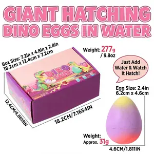 6Pcs Dinosaur Water Hatching Eggs Toy, Magic Growing Dino Eggs for Kids, Grows up to 600%, Novelty Easter Egg Toys for Boys & Girls, Birthday Party Favors