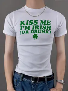 Saint Patrick's Kiss Me I'm Irish (Or Drunk) Shamrock Thin Baby Tee for St Paddy's Baby tee