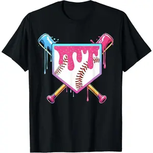 100% Cotton Baseball Drip For men and women Ice Cream Drip  Baseball T-Shirt