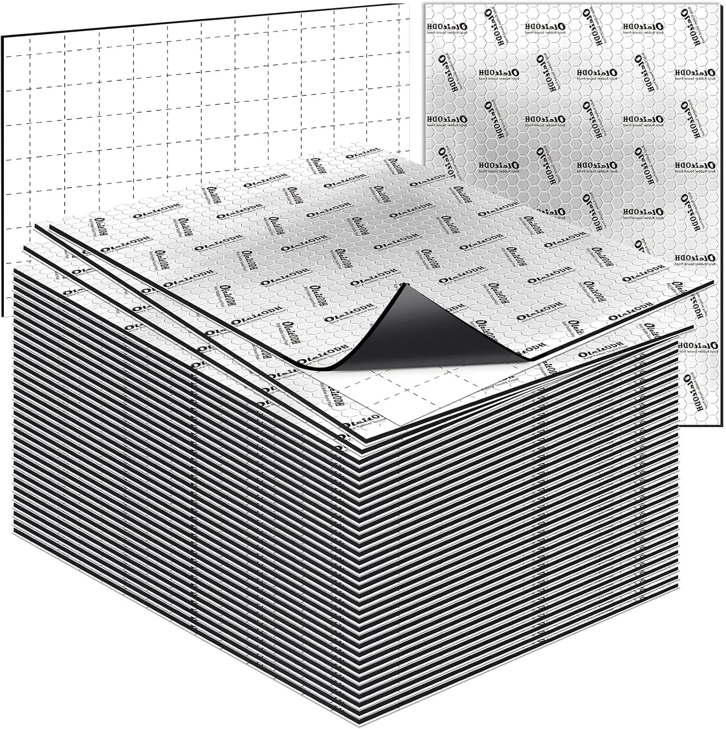 Car Sound Deadening Mat 14 pcs 80 mil Butyl Automotive Sound Deadener, 36 sqft Noise Insulation Vibration Dampening Material Sound Deading Material for Cars Trunk, Door, Floor and Ceiling