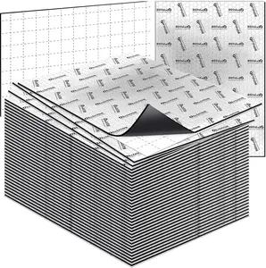 Car Sound Deadening Mat 14 pcs 80 mil Butyl Automotive Sound Deadener, 36 sqft Noise Insulation Vibration Dampening Material Sound Deading Material for Cars Trunk, Door, Floor and Ceiling