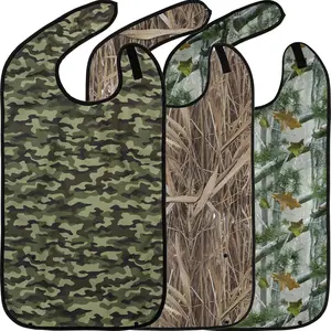Adult Bibs for Eating: Reusable with Crumb Catcher Pocket - For Men and Women