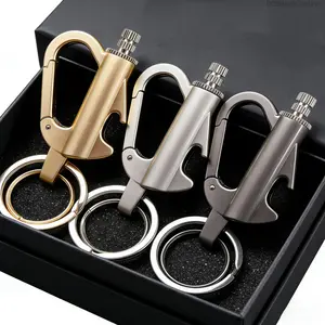 3-in-1 Multifunctional Keychain, Refillable Lighter for Hiking Camping multiple keyCC29HandyToolPro