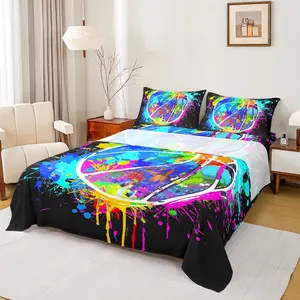 Basketball Bed Sheet Set,Watercolor Tie Dye Basketball Sheet Set,4pcs with Deep Pocket Fitted Sheet + Flat Sheet + Sports Gaming Bedding Set for Kids Boys Girls