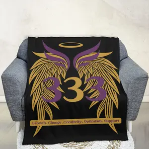 Modern Angel Number 333 Minky Blanket - Soft Bedding Throw for Cozy Home Use