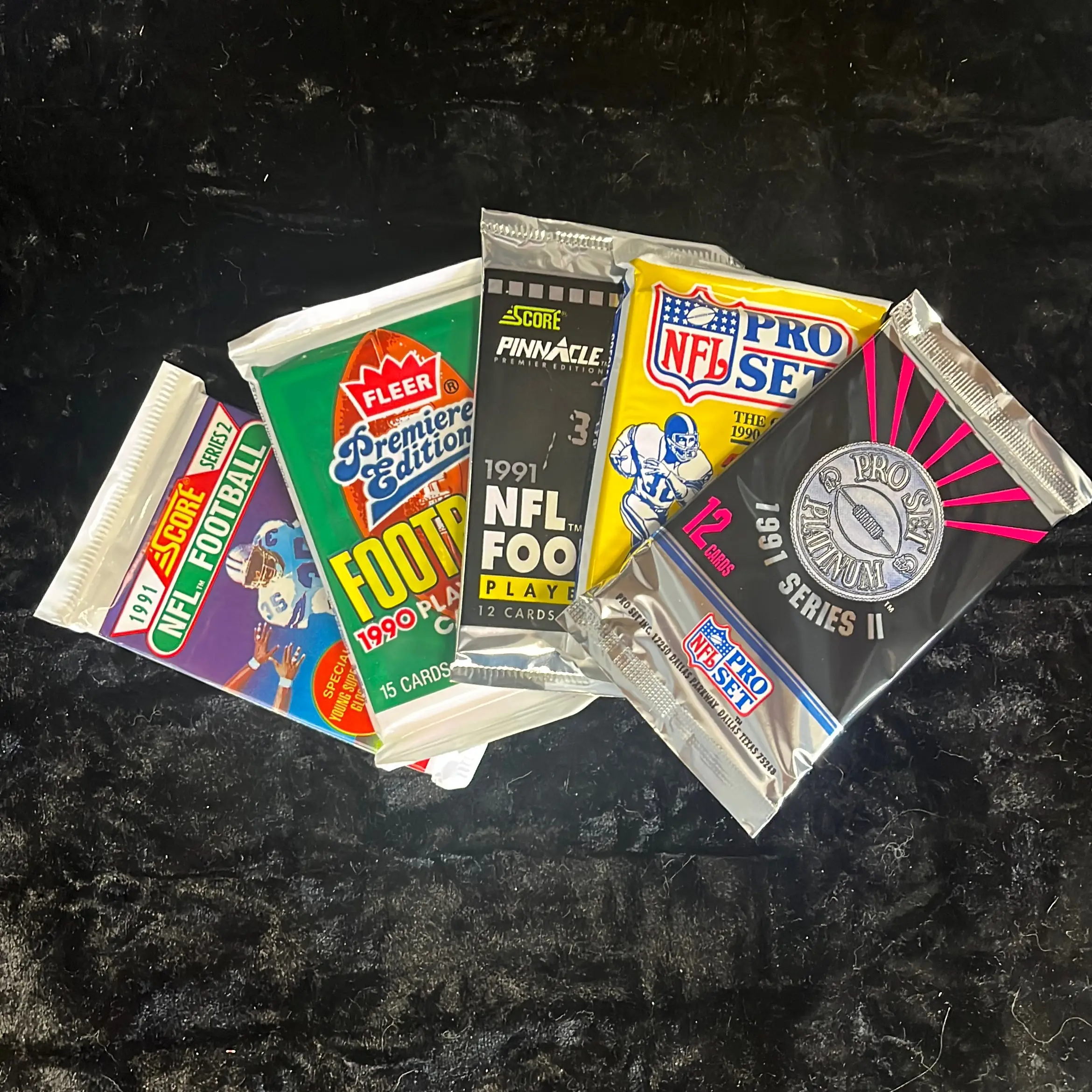 Five Packs of Football Cards from the 1990’s
