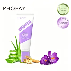 PHOFAY Bikini Pain-Free Hair removal Cream  for Sensitive Skin，Hypoallergenic Formula -Gentle & Fast-Acting Hair removal Cream，Ginseng、Aloe & Hyaluronic Acid for Soothing Care,Suitable for Men & Women summervibes