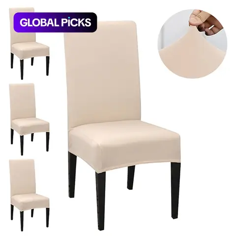 Set of 4–12 Milk Fiber Elastic Chair Covers, Size S, All-Season Contemporary Style Cover for Kitchen, Dining and Living Room, Stretch Washable Chair Protector Chair Slipcovers