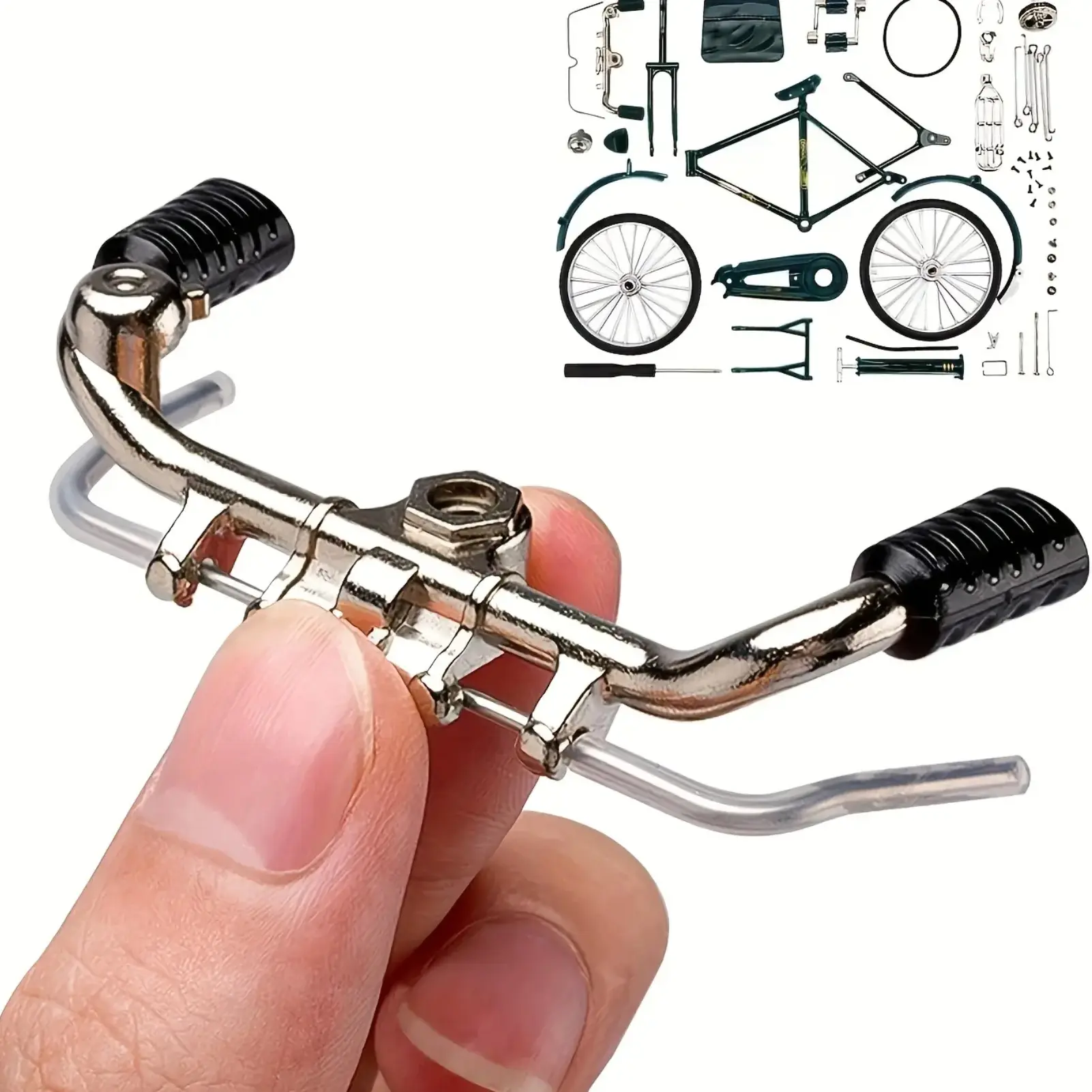 Artistic Metal Alloy Assembled Miniature Classic Bikes Craft Kit with Instructions - Traditional House Desk Decor, Cool Gift for Father, Handmade Details Show Artisan Care