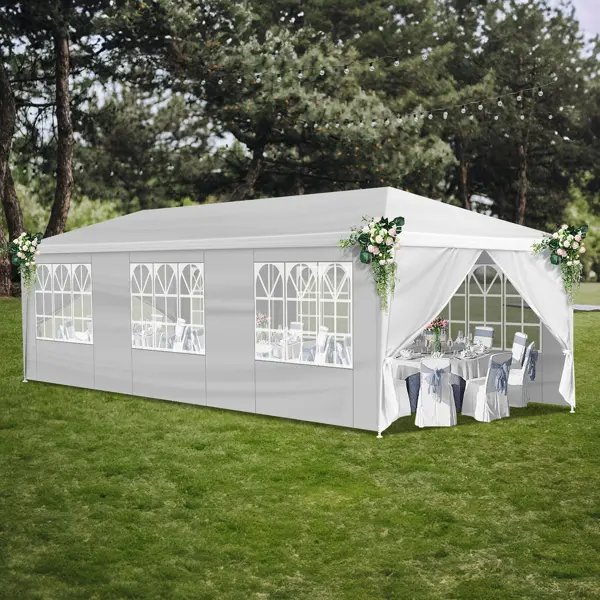 10'x30' Heavy-Duty Party Tent with 8 Removable Sidewalls, All-Weather Waterproof Canopy for Weddings, Camping, Patio, and Outdoor Events - Easy Setup and Durable Design 10'x30' Outdoor Canopy Tent, Party Tent Wedding Tent with 8 Removable Sidewalls tiktok