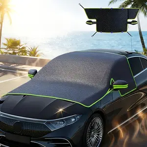 Car Windshield Sun Shade, Magnetic UV-Protective Windshield Cover, Protecting Windshield And Side Mirrors, Summer Sun-block, Reflective Strips Full Coverage, Car Protection Tool, Universal for Sedans And Suvs, Summer Essential