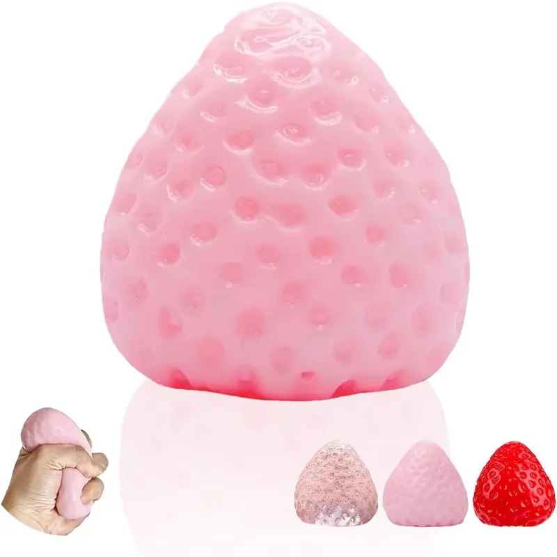 Handmade Silicon Taba Strawberry Squishy Series – Fidget Toy for Stress Relief, DIY & Creative Fun – Delicious Strawberry, Chocolate Drizzle, and More Colorful Designs Easter Egg
