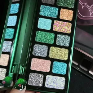 Cheeryep 16 Color Eyeshadow Palette, Shimmer Superflash Glitter Plate, Qianyan Eye Shadow Stage Cosplay Makeup, Smokey Eye Look, Chameleon Effect, Long-Lasting Wear Eyemakeup, Shimmer Pigment Palette