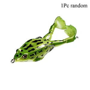 FINXTIDE 1PC Randomized Frog Bait for Bass Fishing | Soft Hollow Body Weedless Frog for Bass Fishing and Trout | Weedless Realistic Bait Frog Lure, Freshwater with Sharp Hooks Lures and Double Propellers Feet