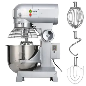 【Father's Day】VEVOR Commercial Food Mixer 15Qt 600W 3 Speeds Adjustable 110/178/390 RPM Heavy Duty 110V with Stainless Steel Bowl Dough Hooks Whisk Beater Premium for Schools Bakeries Restaurants Pizzerias